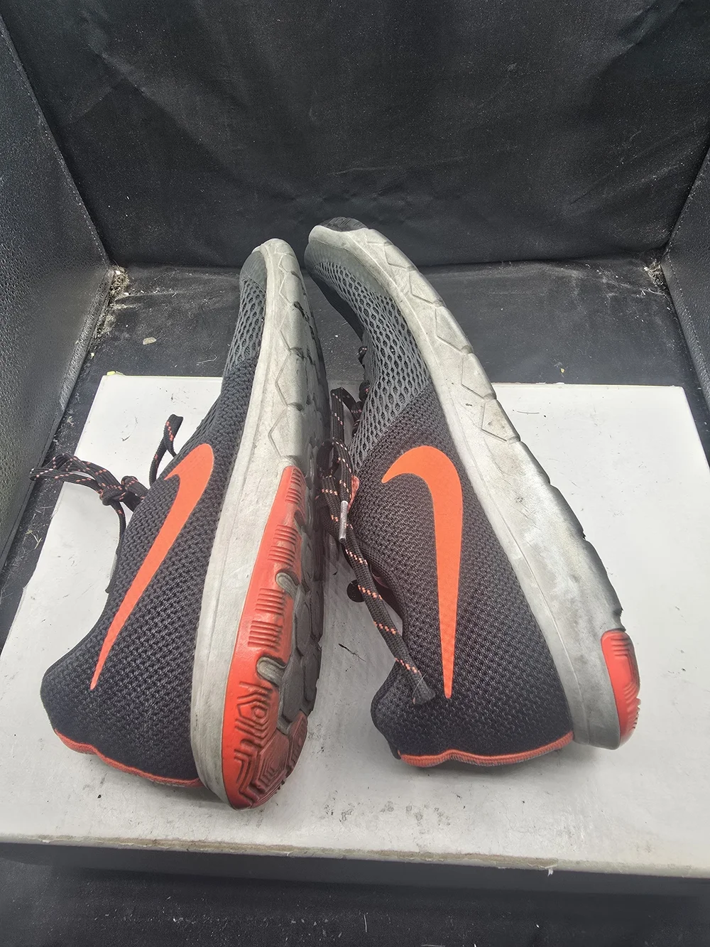 Nike Black and‎ Orange Low-Top Mesh Sneakers